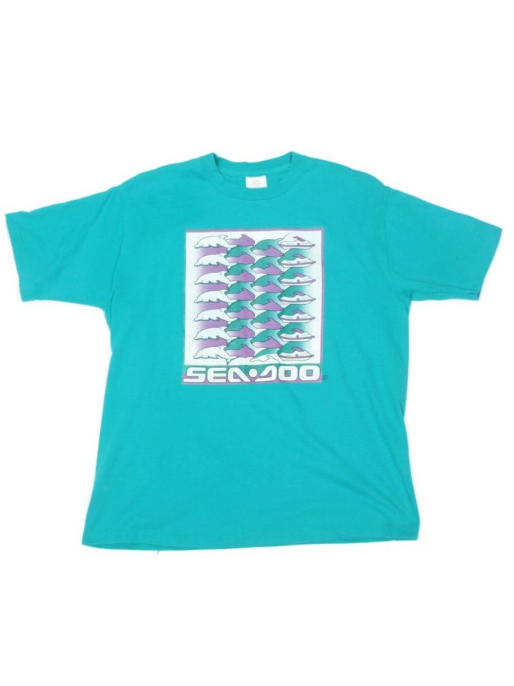Vintage SEADOO Teal Dolphin Water Ski 90s Men's T-Shirt Tee size Large /168